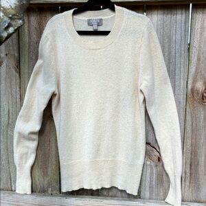 J. Crew Soft Cream Classic Crew Neck Cashmere